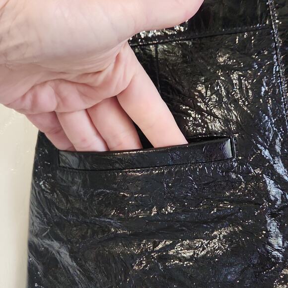 7 For All Man Kind Womens Black Leather Button Down Mini Skirt Size XS NWT $495 - Picture 6 of 16